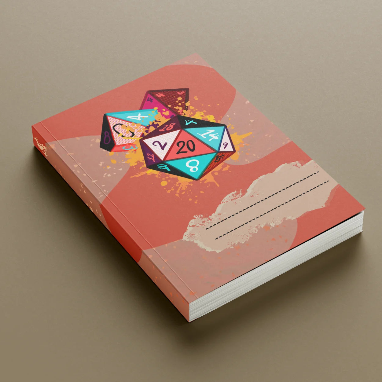 D20 Splatter: Fireball Not Included Campaign Journal (Coral Red)