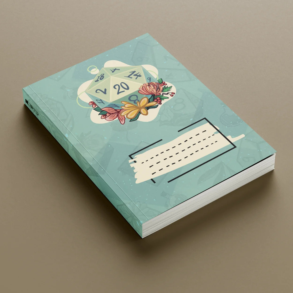 D20 Flowers: Fireball Not Included Notebook (Seafoam Green)